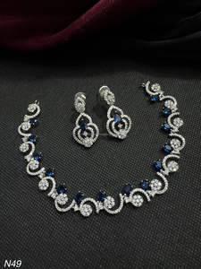 Ensemble de bijoux de mariée en diamant américain classique Collier et boucles d'oreilles en deux pièces pour mariage Style classique à la mode - Product Image 2