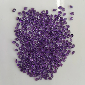 Ametista africana natural de 4x3 mm, corte pera, piedra preciosa suelta de la mejor calidad para la fabricación de joyas. - Product Image 2