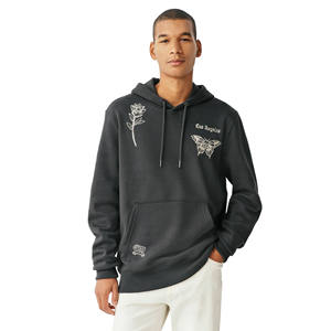 Sweat à capuche personnalisé de haute qualité en molleton 100% coton 400GSM, imprimé à l'écran, décontracté, respirant, séchage rapide, logo sur le devant, pour homme - Product Image 1