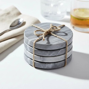 Top Quality Marble <b>Coaster</b> Set with Natural Stone Heat Resistant Coffee Cup and Wine <b>Glass</b> Mats Available At Best Price - Product Image 6