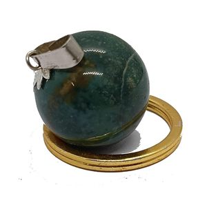 Colgante de Moda con Bola de Cristal de Hematita Natural Grabada de Gujarat - Product Image 5