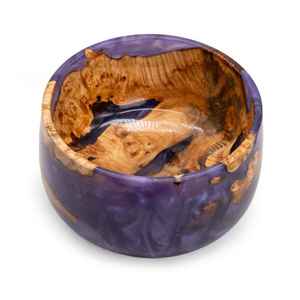 Bols en bois en résine époxy violette écologiques et attrayants pour les fêtes, la maison, les hôtels et les restaurants - Bol de service classique - Product Image 1