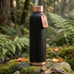 Botella de Agua Personalizada de Cobre Negro Mate de 32 Oz, Frasco Ayurvédico de Cobre Puro, Diseño Personalizado, Regalo Empresarial, a Prueba de Fugas - Product Image 1