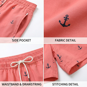 Shorts de Baño Premium 2 en 1 para Hombre, con Forro de Compresión, Secado Rápido, 100% Algodón, Estampado de Ancla, Logotipo Personalizado 2026 - Product Image 2