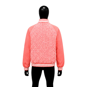 Veste rose élégante pour homme avec fermeture éclair, motif lettres, style décontracté, coupe classique, usage quotidien, moderne - Product Image 2
