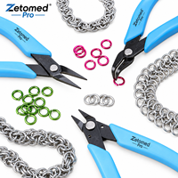 Kit d'outils de poinçonnage en maille métallique 3 pièces pour la fabrication de bijoux – Pinces à bec court, à bec courbé et à bec plat ZetomedPro
