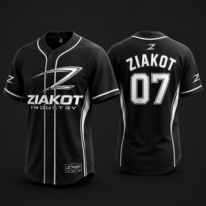 เสื้อเบสบอลสีดำ-ขาวแบบกำหนดเองขายส่งของแท้ - Product Image 2