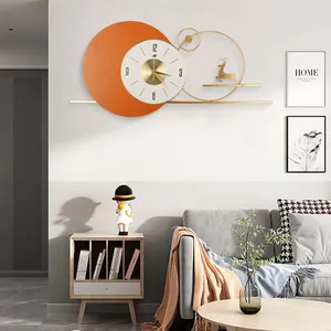 Horloge murale en métal ZE-3177Z, design géométrique abstrait, motif cerf minimaliste, horloge analogique à quartz à suspendre pour salon - Product Image 5