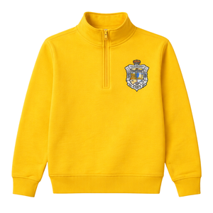 Sweat-shirt à col zippé Sigma Gamma Rho pour femme, broderie lettres grecques dorées, haut décontracté et sportif de qualité supérieure - Product Image 2