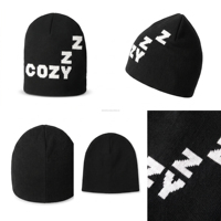 Bonnet en tricot douillet Zzz unisexe pour adulte, style décontracté d'hiver, gris, mélange de laine, style urbain, plage, logo personnalisé, ajustable