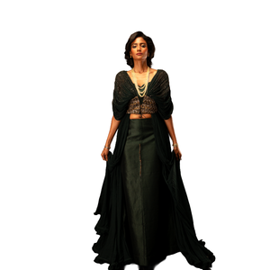 Conjunto de Ropa Étnica de 3 Piezas en Verde Esmeralda para Mujer, al Mejor Precio al por Mayor - Product Image 1