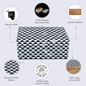 Rectangular <b>Ceramic</b> Storage Box Black White Triangular Pattern Jewelry Organizer 0-1L - Product Image 5