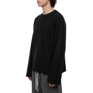 Custom Men's Oversized Long Sleeve T-<b>Shirt</b> Eco-Friendly Breathable 100% Cotton Streetwear Blank Plain <b>Tee</b> Wholesale OEM ODM - Product Image 4