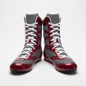 Zapatos de Boxeo Blancos de Malla con Cordones, Transpirables, de Caña Alta, para Uso Profesional - Product Image 2