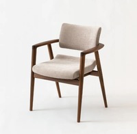 Chaise de salle à manger moderne en teck massif avec accoudoirs et dossier, écologique, légère, rembourrée, pour la maison, l'appartement et le restaurant