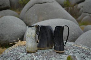 Mug authentique en corne de buffle, fait main, matériau naturel, finition lisse, artisanat rustique traditionnel, pièce décorative unique - Product Image 3
