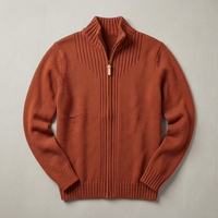 Cardigan en laine mélangée pour homme, chaud et classique avec boutons sur le devant, fabricant et fournisseur de tricots sur mesure en gros