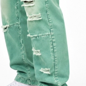 Women's Distressed <b>Track</b> <b>Pants</b> With Ripped Details Relaxed <b>Leg</b> Design Elastic Waist Casual Streetwear Fashion And Custom Design - Product Image 6