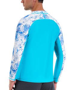 Custom Printed Long Sleeve Men's <b>Swimsuit</b> Sun Protection Quick Dry Breathable Anti-Wrinkle Eco-Friendly 100% - Product Image 2