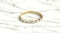 Bague de mariage demi-éternité légère et empilable pour femme, sertie de diamants de laboratoire taille marquise, plaquée or 18K 14K