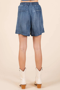 Shorts en jean décontractés taille haute élastique pour femme, collection été 2026, vente en gros - Product Image 3