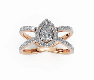 Bague en or massif avec diamants, design de créateur, or jaune, rose, blanc 18 carats, 14 carats, 9 carats, bijoux fins, cadeau pour une occasion spéciale - Product Image 1