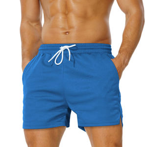Sports Wear Men Casual <b>Canvas</b> <b>Football</b> Shorts Eco-Friendly Solid Front Logo Quick Dry Breathable Mid Waist Drawstring Closure - Product Image 1