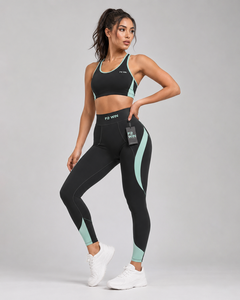 Conjunto de Yoga F2 WIN para Mujer, Sujetador Deportivo con Espalda Cruzada, Leggings de Cintura Media, Largos, Sin Costuras, con Costuras en Contraste, Color Morado, Conjunto de 2 Piezas, Secado Rápido - Product Image 3