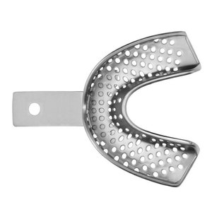 Premium Quality Dental Impression Tray with Edge L3 Perforated Lower Size M Stainless Steel Reusable Autoclavable Orthodontic - Product Image 3