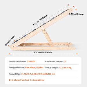 Rampe pliante en bois réglable de 41,3 pouces pour chiens et chats de petite et grande taille, rampe pour animaux de compagnie adaptée aux lits, offrant un grand confort et un style élégant - Product Image 4