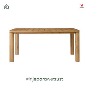 Mesa de Comedor Moderna de Madera de Teca Sólida para Exteriores, con Tablero de Listones, Rectangular, para Jardín, Patio, Villa, Resort, Hotel, Restaurante - Product Image 5