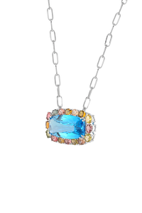 Colgante de Topacio Azul y Turmalina Multicolor en Plata de Ley 92.5 KLSP-50588 - Product Image 2
