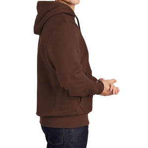 Mens Solid Brown Heavyweight Fleece Pullover <b>Hoodie</b> Long Sleeve Kangaroo Pocket Sweatshirt OEM ODM Wholesale Apparel - Product Image 2