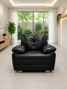 Conjunto Moderno de 321 Sillas Vegas Negras 3-2-1 de Acero Inoxidable para Oficina, Sala de Estar, Hotel, Villa - Tela Premium Personalizada Ecológica - Product Image 3