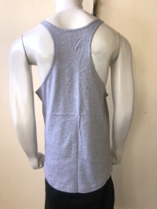 Débardeur sans manches Aero Faster pour homme, gris, 100% coton, col rond, respirant, sportif, imprimé numérique, logo tricoté sur le devant - Product Image 3
