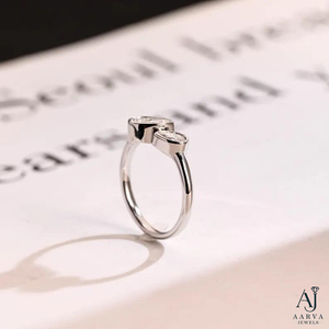 925 Sterling Silver Gold Plated Geometric Moissanite Ring Pear Cut Bezel Set <b>Twin</b> Stone Gemstone Band for Women Anniversary <b>Gift</b> - Product Image 4