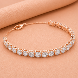 Diamond Tennis <b>Bracelet</b> for Women Silver Plated 14KT IGI Certified VVS1-VVS2 Clarity <b>Adjustable</b> Bridal Jewelry Gift - Product Image 3