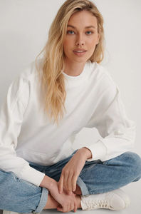 Sudadera Corta para Mujer, Hombros Caídos, 100% Algodón, Cuello Redondo, Estilo Urbano, Informal, a la Moda, Sudadera Corta para Mujer - Product Image 4