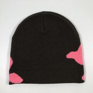 Gorros de Invierno Unisex Coloridos y Cálidos con Diseño Jacquard Rosa, Personalizables con Logotipo, sin Borde, en Negro, Venta al Por Mayor OEM - Product Image 5