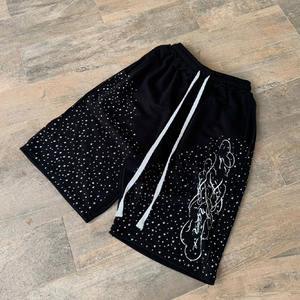 Shorts décontractés personnalisables à strass, impression numérique sur mesure, cordon élastique, poches et étiquette – Nouveauté promotionnelle - Product Image 1