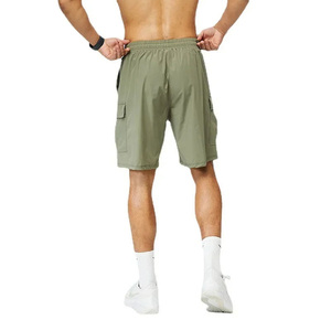 Shorts de sport cargo pour hommes, séchage rapide, multi-poches, cordon de serrage, taille élastique, pour entraînement et course à pied, vente en gros - Product Image 3