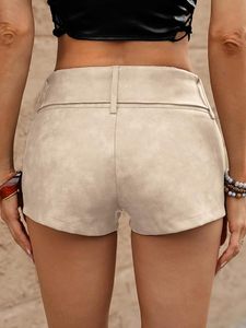 OEM Customized Women's Faux Leather Biker <b>Shorts</b> High Waist PU Leather <b>Short</b> Pants Wholesale Clothing Manufacturer - Product Image 2