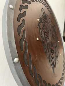 Bouclier Viking gravé en forme d'ours : nœud, décoration en bois faite à la main, pour cosplay, cadeau d'Halloween - Product Image 3