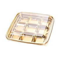 Boîte d'emballage jetable transparente en PET pour gâteaux de riz, contenants à compartiments pour plats à emporter, six, huit ou neuf compartiments disponibles