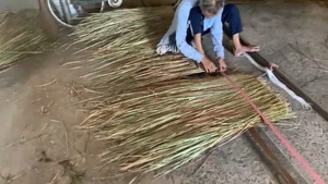 Techo de Paja Natural de Hierba Marina con Hierro / Manta de Hierba Cosida CYPERUS-TYPHA Beige para Techos de Casas, Artesanías Naturales y Jardines - Product Image 4