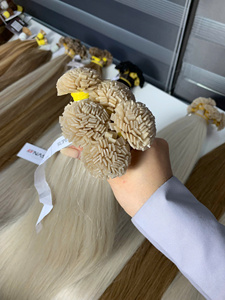 Extensions de cheveux en kératine, prix usine, cheveux ondulés naturels, 50 cm à 70 cm, toutes les couleurs # 8 à # 613 Longueur complète - Product Image 5