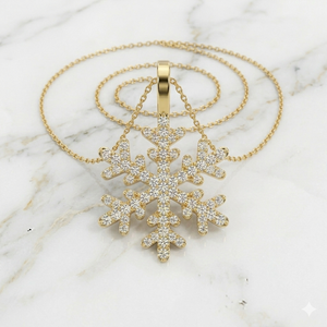 Vintage Celestial Custom 10K <b>Solid</b> <b>Gold</b> Hiphop Rhodium Plated Moissanite Diamond Iced Bling Snowflake <b>Pendants</b> Charms Necklaces - Product Image 1