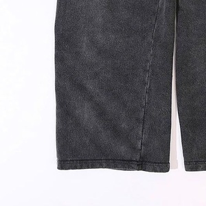 Vintage hommes décontracté 420G gris coton pantalons de survêtement personnalisable taille moyenne jambe droite lavage à l'acide sport Style toile brodée - Product Image 6