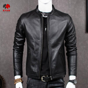 Veste en cuir sur mesure Ryan Pro Gear pour hommes avec logo personnalisé, design ODM, col à capuche - Product Image 4