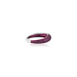 Solid 14K White Gold Round Brilliant Cut Pink Sapphire Full Pave Setting Chunky <b>Dome</b> <b>Ring</b> Newest Design Wedding Women Jewelry - Product Image 5